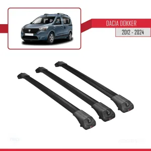 Dacia Dokker 2012 ve Sonrası ile uyumlu ACE-1 Ara Atkı Tavan Barı SİYAH 3 ADET BAR thumb 4