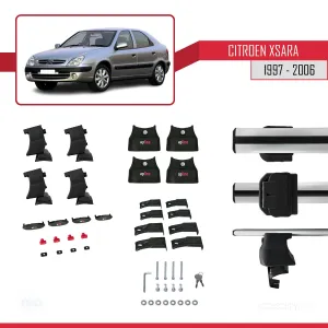 Citroen Xsara 1997-2006 Arası ile uyumlu ACE-4 Ara Atkı Tavan Barı GRİ thumb 4