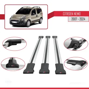 Citroen Nemo 2008 ve Sonrası ile uyumlu FLY Model Ara Atkı Tavan Barı GRİ 3 ADET BAR - Görsel 5