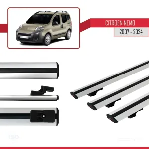 Citroen Nemo 2007 ve Sonrası ile uyumlu Basic Model Ara Atkı Tavan Barı GRİ 3 ADET thumb 5