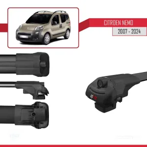 Citroen Nemo 2008 ve Sonrası ile uyumlu ACE-1 Ara Atkı Tavan Barı SİYAH 4 ADET BAR - Görsel 5