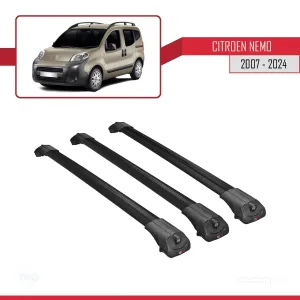 Citroen Nemo 2008 ve Sonrası ile uyumlu ACE-1 Ara Atkı Tavan Barı SİYAH 3 ADET BAR - Görsel 3