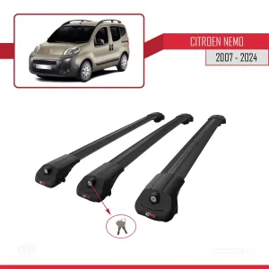 Citroen Nemo 2008 ve Sonrası ile uyumlu ACE-1 Ara Atkı Tavan Barı SİYAH 3 ADET BAR - Görsel 4