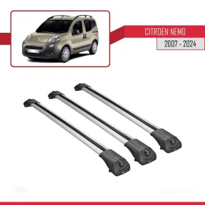 Citroen Nemo 2008 ve Sonrası ile uyumlu ACE-1 Ara Atkı Tavan Barı GRİ 3 ADET BAR - Görsel 3