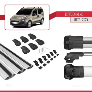 Citroen Nemo 2008 ve Sonrası ile uyumlu ACE-1 Ara Atkı Tavan Barı GRİ 3 ADET BAR - Görsel 5