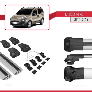Citroen Nemo 2008 ve Sonrası ile uyumlu ACE-1 Ara Atkı Tavan Barı GRİ - Görsel 5