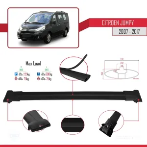 Citroen Jumpy 2007-2017 Arası ile uyumlu FLY Model Ara Atkı Tavan Barı SİYAH 4 ADET BAR - Görsel 4