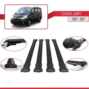 Citroen Jumpy 2007-2017 Arası ile uyumlu FLY Model Ara Atkı Tavan Barı SİYAH 4 ADET BAR - Görsel 5
