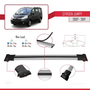 Citroen Jumpy 2007-2017 Arası ile uyumlu FLY Model Ara Atkı Tavan Barı GRİ 3 ADET BAR thumb 4