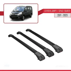 Citroen Jumpy 2007-2017 Arası ile uyumlu ACE-1 Ara Atkı Tavan Barı SİYAH 3 ADET BAR thumb 3