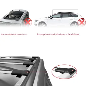 Citroen Jumpy - Space Tourer 2017 ve Sonrası ile uyumlu FLY Model Ara Atkı Tavan Barı GRİ 4 ADET BAR - Görsel 2