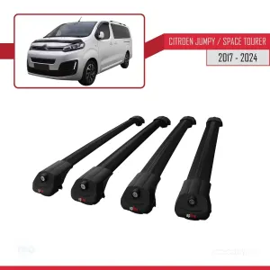 Citroen Jumpy - Space Tourer 2017 ve Sonrası ile uyumlu ACE-1 Ara Atkı Tavan Barı SİYAH 4 ADET BAR - Görsel 4