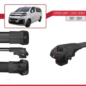 Citroen Jumpy - Space Tourer 2017 ve Sonrası ile uyumlu ACE-1 Ara Atkı Tavan Barı SİYAH 4 ADET BAR - Görsel 5