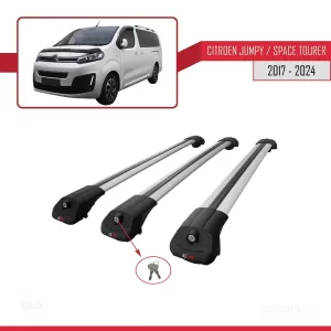 Citroen Jumpy - Space Tourer 2017 ve Sonrası ile uyumlu ACE-1 Ara Atkı Tavan Barı GRİ 3 ADET BAR - Görsel 4