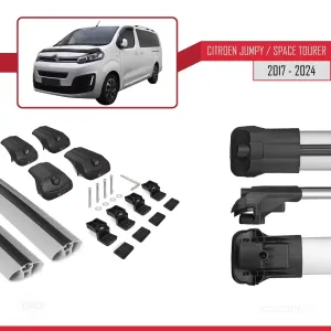 Citroen Jumpy - Space Tourer 2017 ve Sonrası ile uyumlu ACE-1 Ara Atkı Tavan Barı GRİ - Görsel 5
