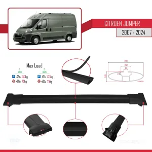 Citroen Jumper 2007 ve Sonrası ile Uyumlu FLY Model Ara Atkı Tavan Barı SİYAH - Görsel 5