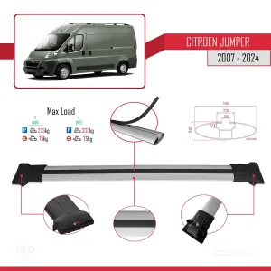 Citroen Jumper 2007 ve Sonrası ile uyumlu FLY Model Ara Atkı Tavan Barı GRİ 3 ADET BAR thumb 4