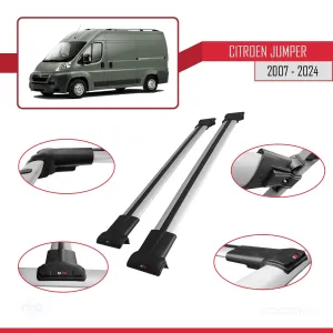 Citroen Jumper 2007 ve Sonrası ile Uyumlu FLY Model Ara Atkı Tavan Barı GRİ - Görsel 4