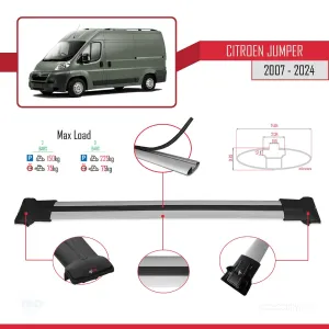 Citroen Jumper 2007 ve Sonrası ile Uyumlu FLY Model Ara Atkı Tavan Barı GRİ - Görsel 5