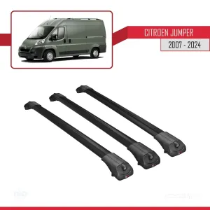 Citroen Jumper 2007 ve Sonrası ile uyumlu ACE-1 Ara Atkı Tavan Barı SİYAH 3 ADET BAR thumb 3