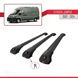 Citroen Jumper 2007 ve Sonrası ile uyumlu ACE-1 Ara Atkı Tavan Barı SİYAH 3 ADET BAR thumb 4