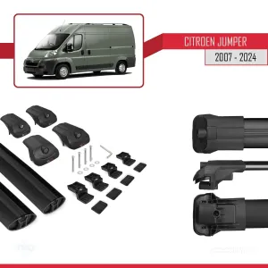 Citroen Jumper 2007 ve Sonrası ile uyumlu ACE-1 Ara Atkı Tavan Barı SİYAH thumb 5