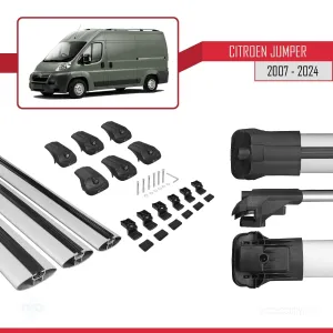 Citroen Jumper 2007 ve Sonrası ile uyumlu ACE-1 Ara Atkı Tavan Barı GRİ 3 ADET BAR thumb 5
