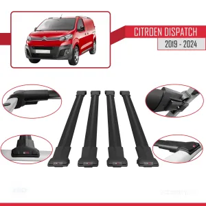 Citroen Jumpy 2019-Günümüz (K0/K0 FL) FLY Model Ara Atkı Tavan Barı SİYAH 4 ADET - Görsel 5