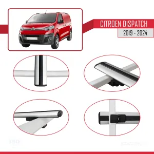 Citroen Dispatch 2019 ve Sonrası ile uyumlu Basic Model Ara Atkı Tavan Barı GRİ 3 ADET thumb 4