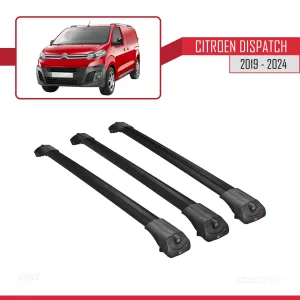 Citroen Jumpy 2019-Günümüz (K0/K0 FL) ACE-1 Ara Atkı Tavan Barı SİYAH 3 ADET BAR - Görsel 3