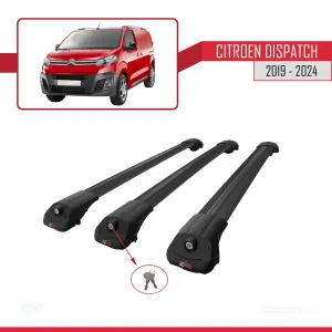 Citroen Jumpy 2019-Günümüz (K0/K0 FL) ACE-1 Ara Atkı Tavan Barı SİYAH 3 ADET BAR - Görsel 4