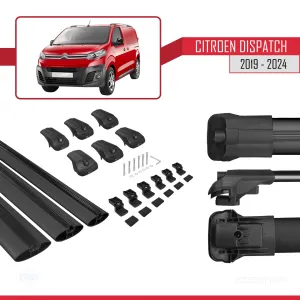 Citroen Jumpy 2019-Günümüz (K0/K0 FL) ACE-1 Ara Atkı Tavan Barı SİYAH 3 ADET BAR - Görsel 5