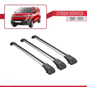 Citroen Dispatch 2019 ve Sonrası ile uyumlu ACE-1 Ara Atkı Tavan Barı GRİ 3 ADET BAR thumb 3