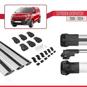 Citroen Dispatch 2019 ve Sonrası ile uyumlu ACE-1 Ara Atkı Tavan Barı GRİ 3 ADET BAR thumb 5