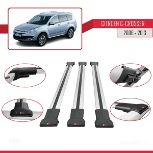 Citroen C-Crosser 2006-2013 Arası ile uyumlu FLY Model Ara Atkı Tavan Barı GRİ 3 ADET BAR thumb 5