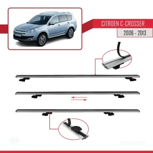 Citroen C-Crosser 2007-2012 Arası ile uyumlu Basic Model Ara Atkı Tavan Barı GRİ 3 ADET - Görsel 5