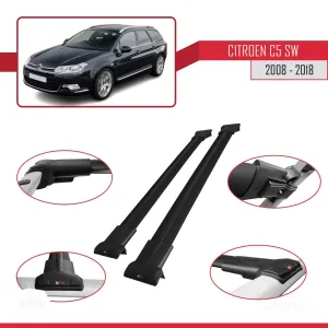 Citroen C5 SW 2008-2018 Arası ile Uyumlu FLY Model Ara Atkı Tavan Barı SİYAH - Görsel 5
