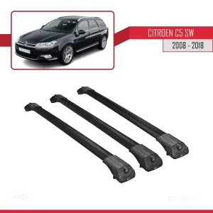 Citroen C5 SW 2008-2018 Arası ile uyumlu ACE-1 Ara Atkı Tavan Barı SİYAH 3 ADET BAR thumb 3