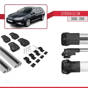 Citroen C5 SW 2008-2018 Arası ile uyumlu ACE-1 Ara Atkı Tavan Barı GRİ thumb 5