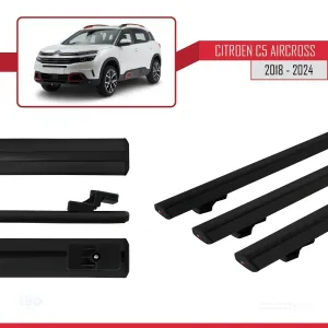 Citroen C5 Aircross 2018 ve Sonrası ile uyumlu Basic Model Ara Atkı Tavan Barı SİYAH 3 ADET - Görsel 5