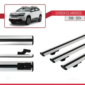 Citroen C5 Aircross 2018 ve Sonrası ile uyumlu Basic Model Ara Atkı Tavan Barı GRİ 3 ADET - Görsel 5