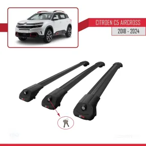 Citroen C5 Aircross 2018 ve Sonrası ile uyumlu ACE-1 Ara Atkı Tavan Barı SİYAH 3 ADET BAR thumb 5