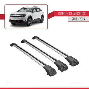 Citroen C5 Aircross 2018 ve Sonrası ile uyumlu ACE-1 Ara Atkı Tavan Barı GRİ 3 ADET BAR thumb 4