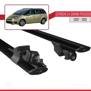 Citroen C4 Grand Picasso 2007-2013 Arası ile uyumlu HOOK Model Anahtar Kilitli Ara Atkı Tavan Barı SİYAH thumb 5
