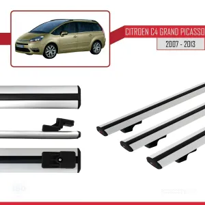 Citroen C4 Grand Picasso 2007-2013 Arası ile uyumlu Basic Model Ara Atkı Tavan Barı GRİ 3 ADET thumb 3