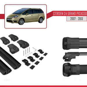 Citroen C4 Grand Picasso 2007-2013 Arası ile uyumlu ACE-1 Ara Atkı Tavan Barı SİYAH thumb 5