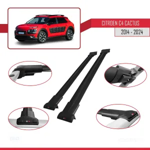 Citroen C4 Cactus 2014 ve Sonrası ile Uyumlu FLY Model Ara Atkı Tavan Barı SİYAH - Görsel 4