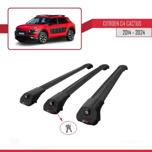 Citroen C4 Cactus 2014 ve Sonrası ile uyumlu ACE-1 Ara Atkı Tavan Barı SİYAH 3 ADET BAR thumb 4
