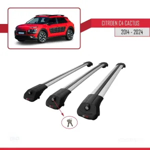 Citroen C4 Cactus 2014 ve Sonrası ile uyumlu ACE-1 Ara Atkı Tavan Barı GRİ 3 ADET BAR thumb 4