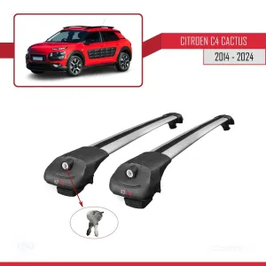 Citroen C4 Cactus 2014 ve Sonrası ile uyumlu ACE-1 Ara Atkı Tavan Barı GRİ - Görsel 4